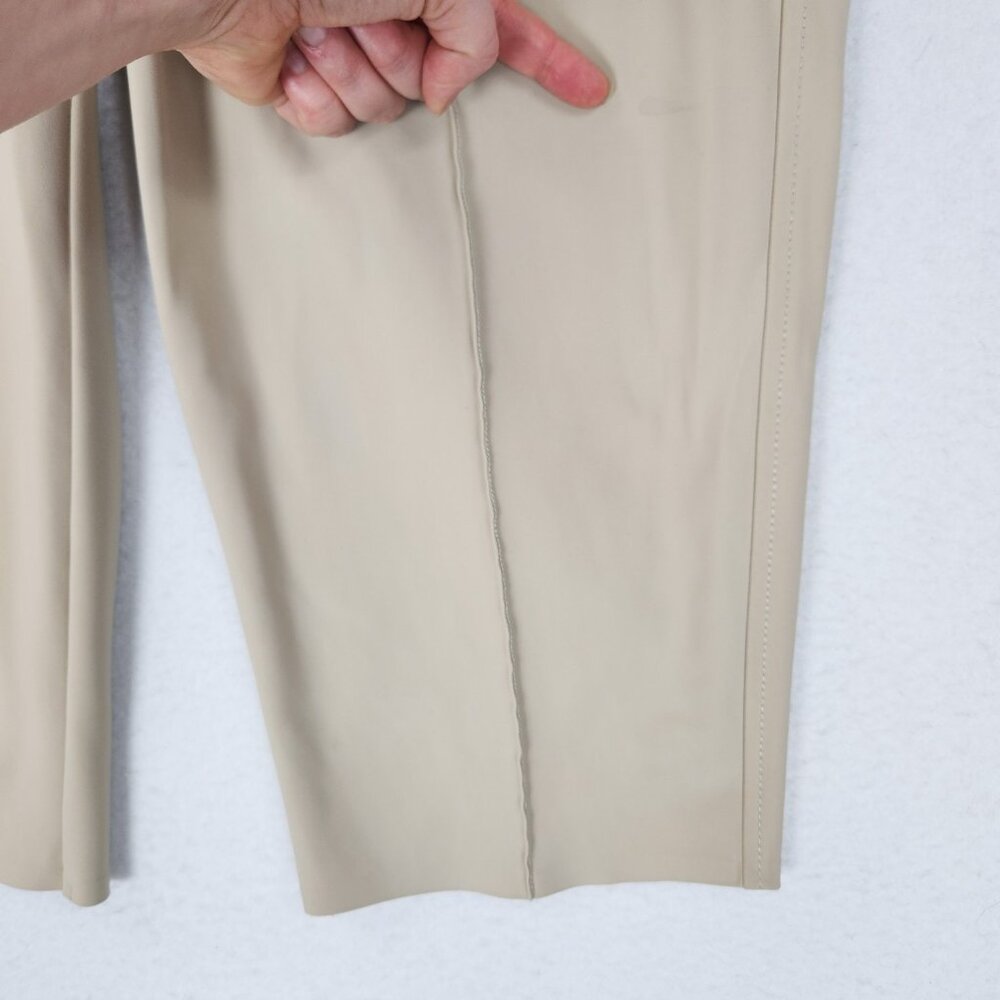 Athleta Pants Women 4 Petite Cream Stellar Wide Leg Crop Side Zip Stretch Casual - Picture 8 of 15